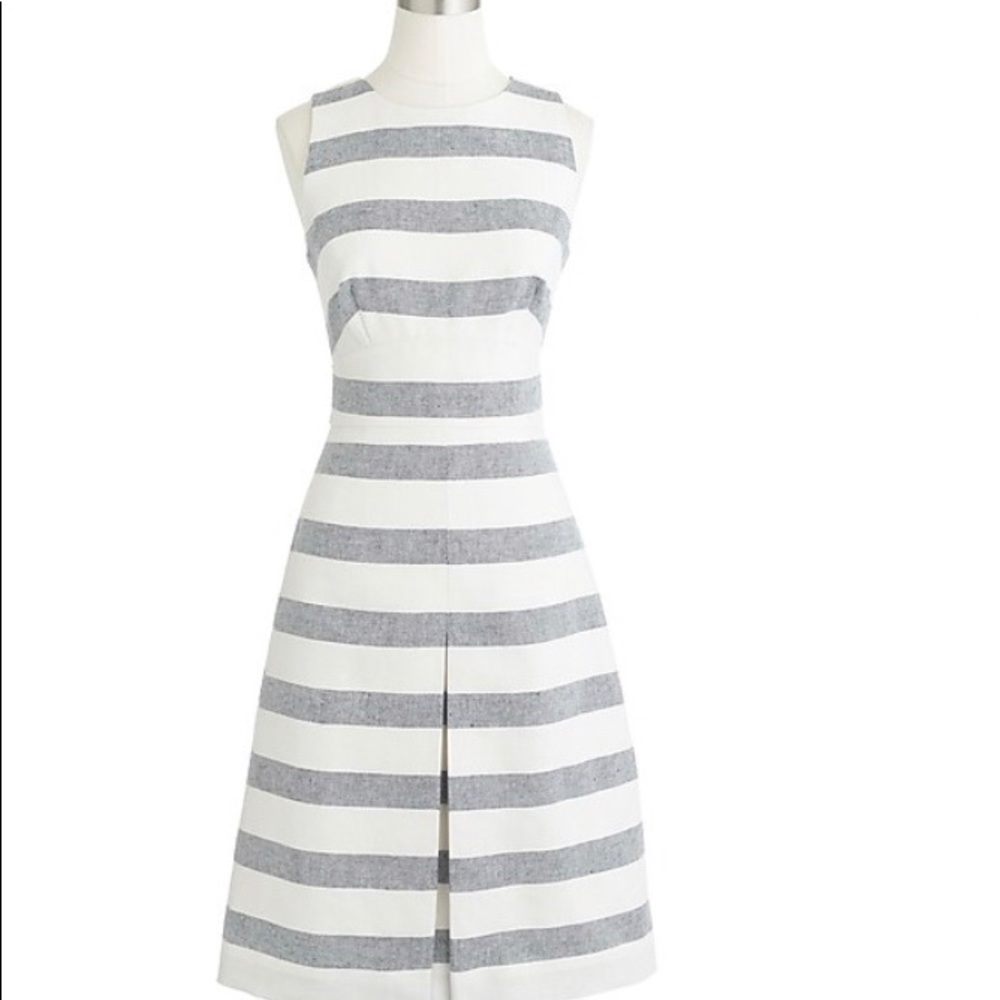J Crew Striped Cotton/Linen Dress